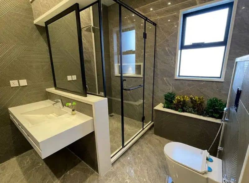 12mm glass partition shower cabin terrace gril stair 8mm glass work 10