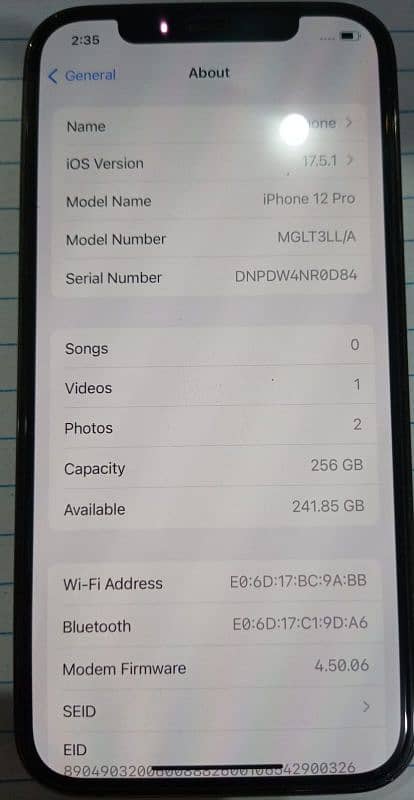 i phone 12 pro non active 256GP 5