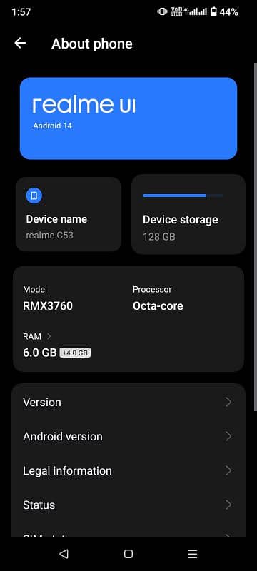 Realme C53 6+4/128 Full New Condition 3