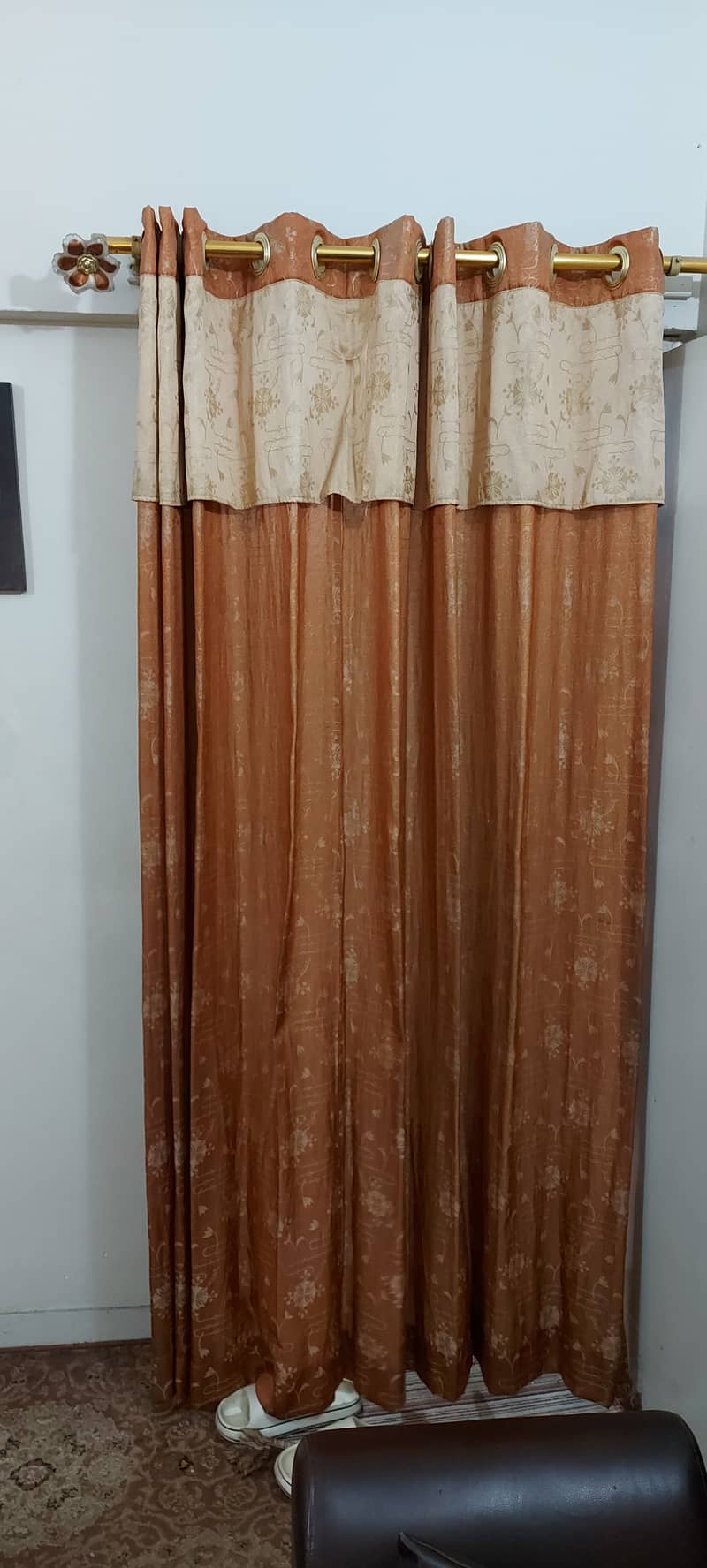 Fancy Curtains & Traditional Bamboo Chick Blinds (Pair) for sale 3