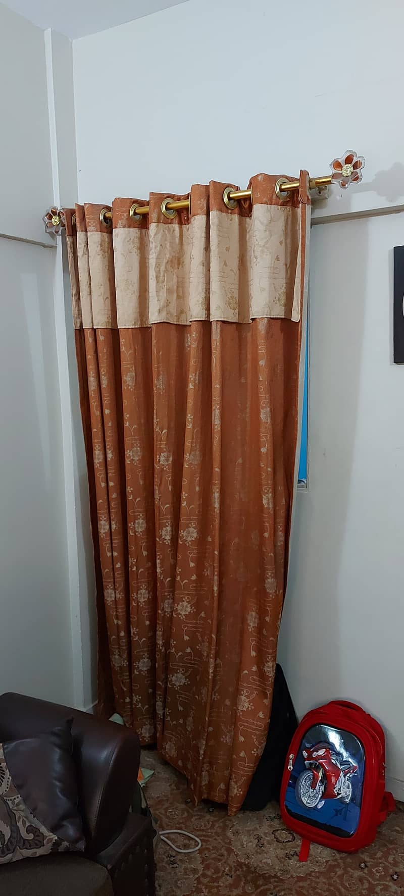 Fancy Curtains & Traditional Bamboo Chick Blinds (Pair) for sale 6