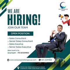 We are hiring for the post of sales , Execurive , Consultants