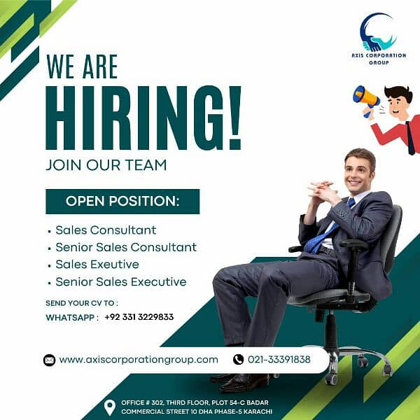 We are hiring for the post of sales , Execurive , Consultants 0