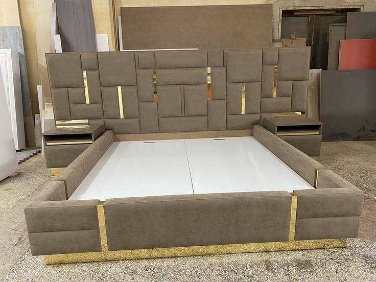 King size bed set /Poshish bed set / Bed with side table / Bed set 0