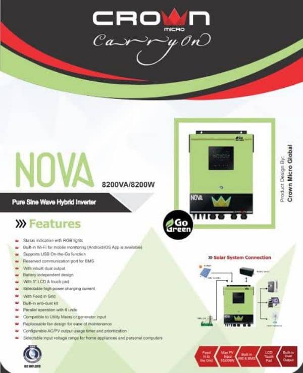 crown nova 8.2kw hybrid inverter 0