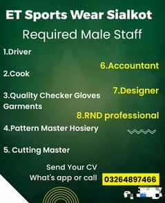 Required Male staff