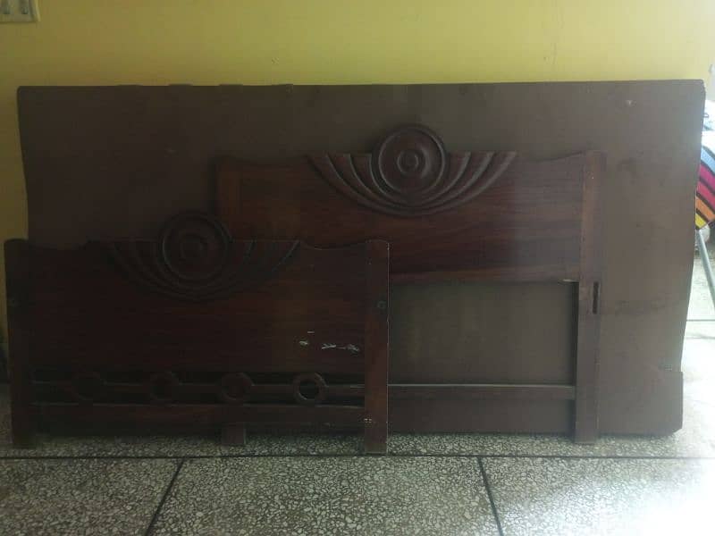 2 single pure wooden vintage beds for sale 0