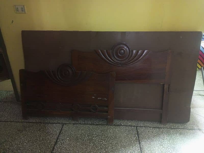 2 single pure wooden vintage beds for sale 1