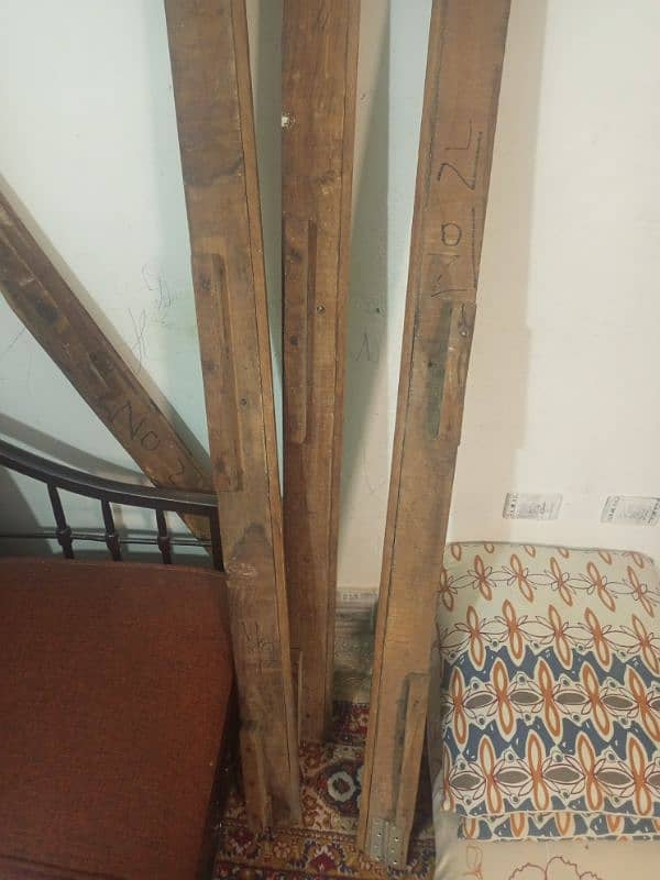 2 single pure wooden vintage beds for sale 2