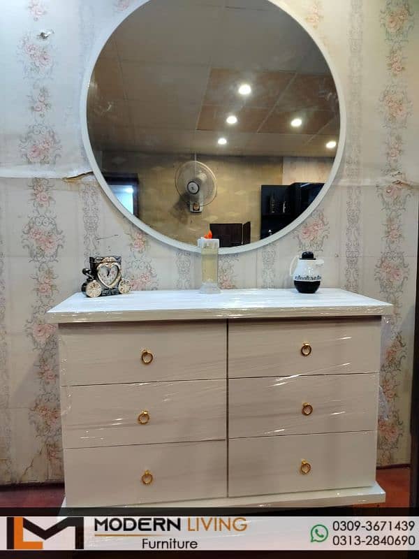 Modern Dressing Tables round mirror best quality 8