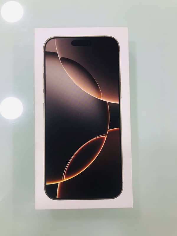 I PHONE 16 PRO MAX 256GB PTA APPROVED BOX PACK DESRRT TITANIUM COLOUR 0