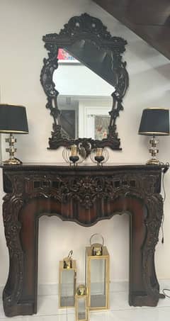 Original Wood Console and mirror set