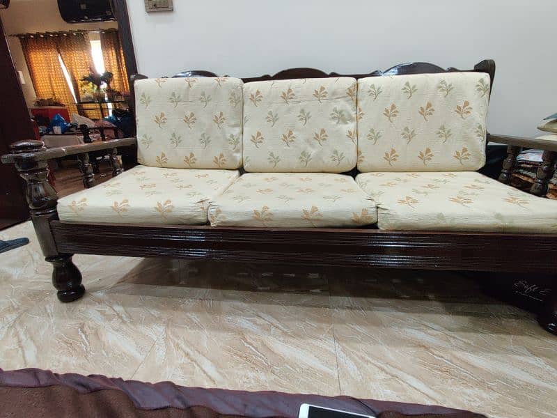 Sheesham Wood 6 Seater Sofa Set with Tea Table--- Newly Polished 1