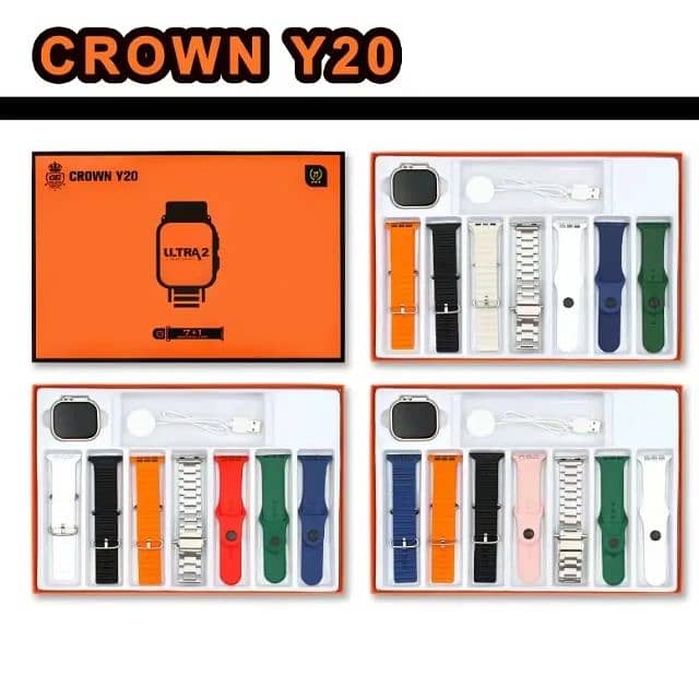 CROWN Y20 7+1 ULTRA 2 SMART WATCH  Ultra Smart watch for Girls Ultra 7 6