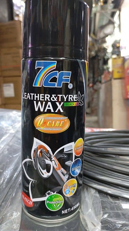 7CF Leather Tyre Wax Spray Black Ice 0