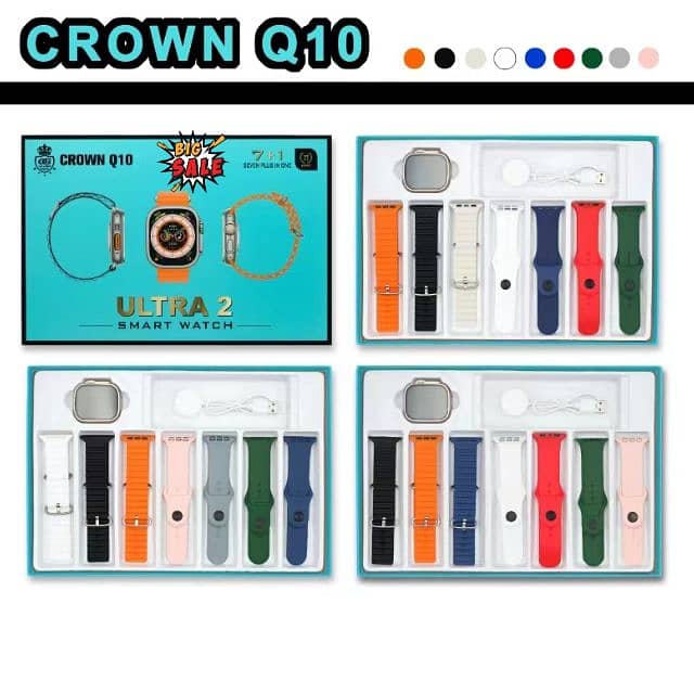 Crown Q10 7+1Ultra 2 smartwatch || ultra watch for men - touch watch f 3