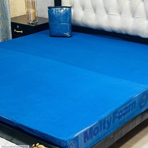 Terry Cotton plain Double bed meters cover (03145156658) 1