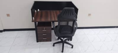 Compact 4x3 Feet Office Workstations with Chair & Side Table – Brand N