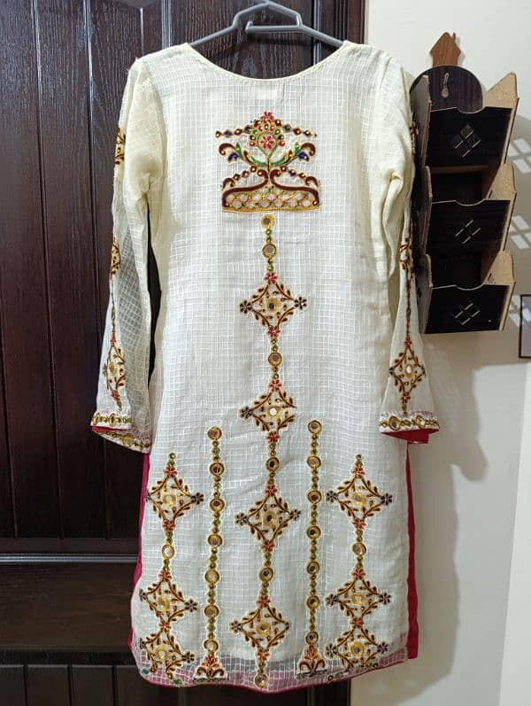 Heavy Embroidered 3 piece stitched dress 2