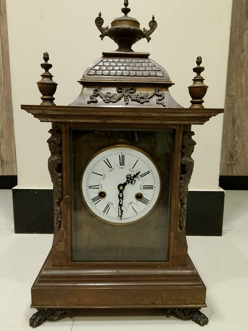 Vintage, antique brass table clock 1