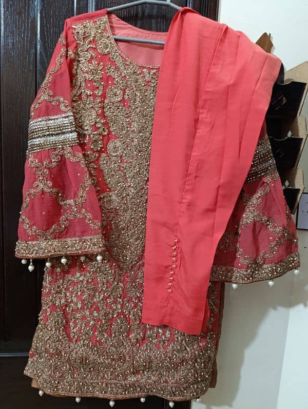 Embroidered 3 piece ready to wear suit 5