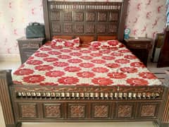 wooden bed set