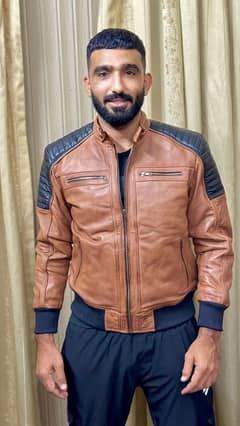 mens brown genuine leather jacket Premium Export quality