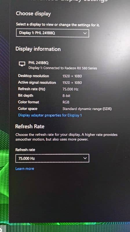 Phillips 241B8Q IPS 1080P 75Hz Border less monitor 4