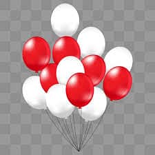 Red and white balloons for birthday