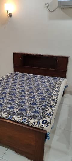 Pure wooden Queen Size bed with Molty Mattress