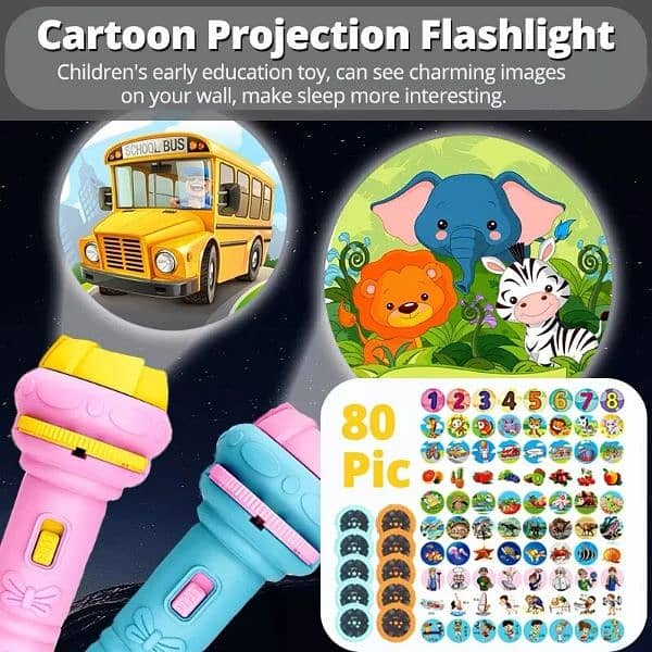 Projector Flashlight torch for kids Educational Toy 3