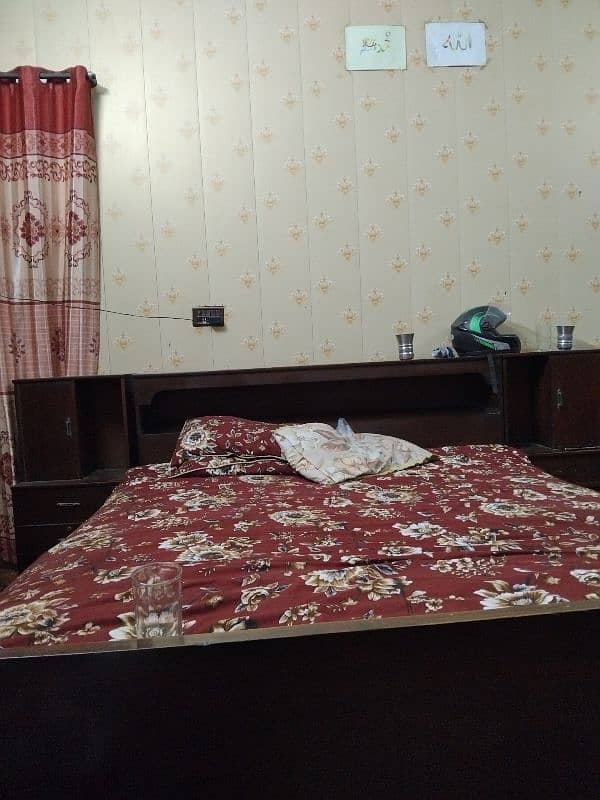 wooden bed nice condition 2