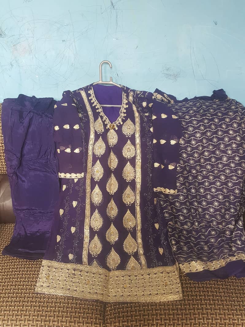 Full embroided shirt with shalwar and embroided duppata 1