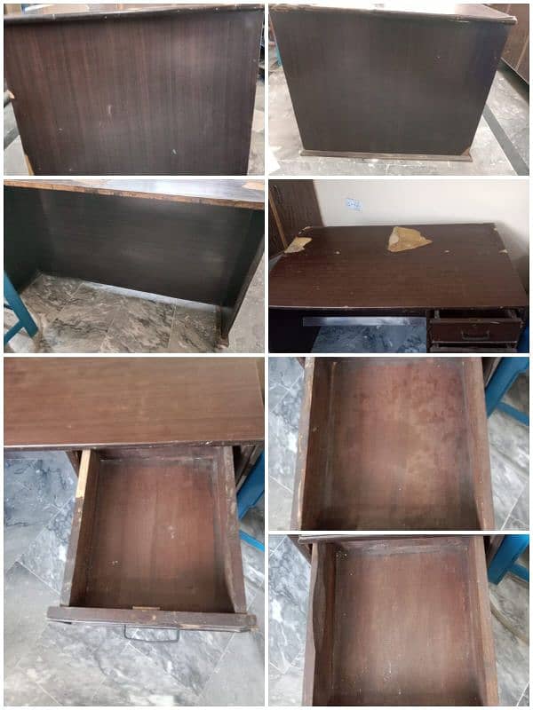 Title  Office Table size 4×2.8 Feet with 3 Wardrobes 4