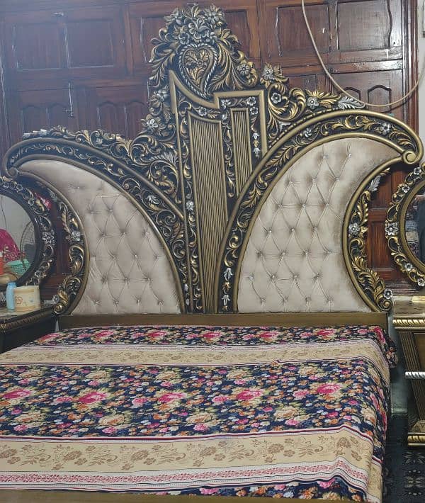 fiber plus wooden king size bed and dressing tables 1