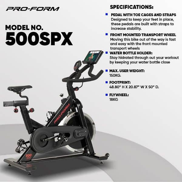 proform usa exercise spinning bike cycle  gym and fitness machine 5