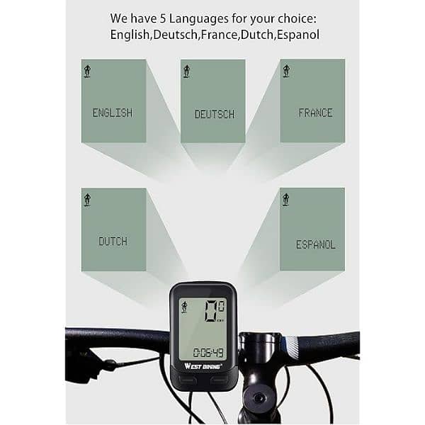 bike computer wireless waterproof bicycle odometer speedometer light 7