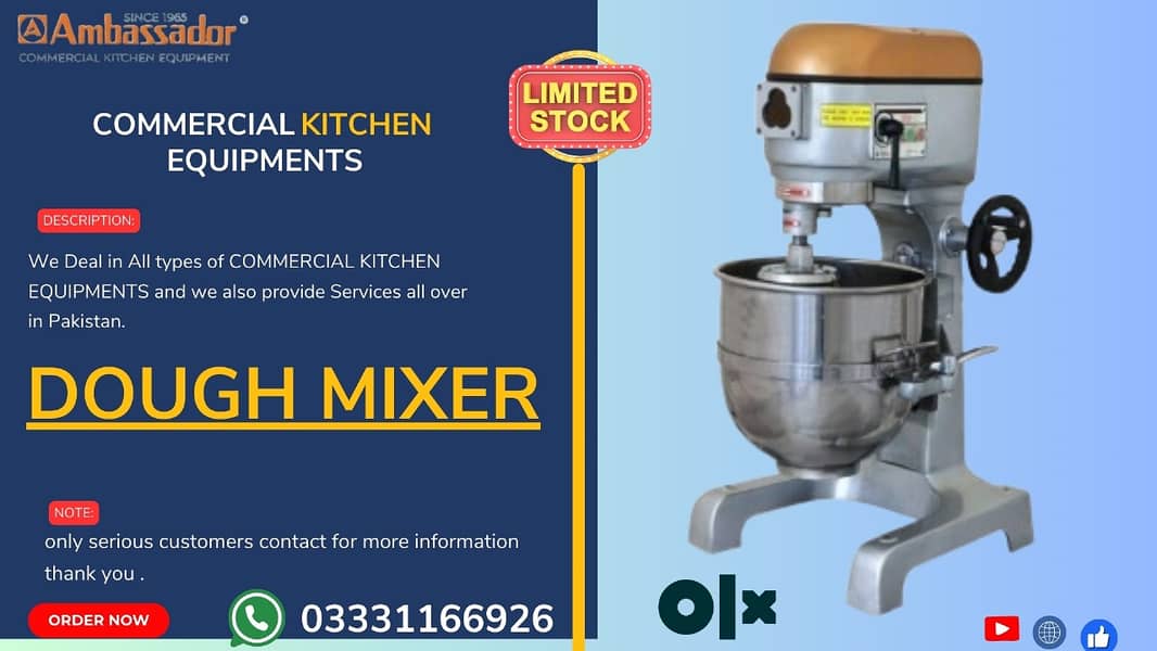 dough mixer / mixer machine / steel counter / commercial Equipment / f 0