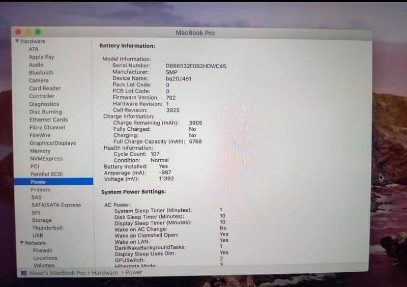 MacBook Pro 2019 i9 15 inches 4