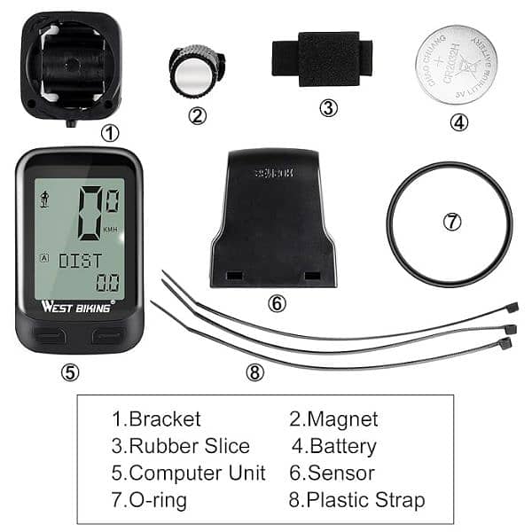 Bike Computer Wireless Waterproof Bicycle Odometer Speedometer 6