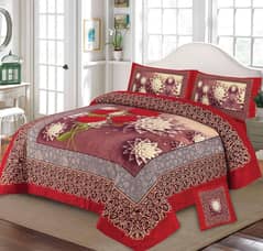 4 Pieces Crystal Cotton Printed Double Bedsheet