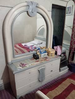 White bed and dressing table for sale