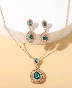 Green stone set, Green diamond set, Beatiful women set, Best quality.