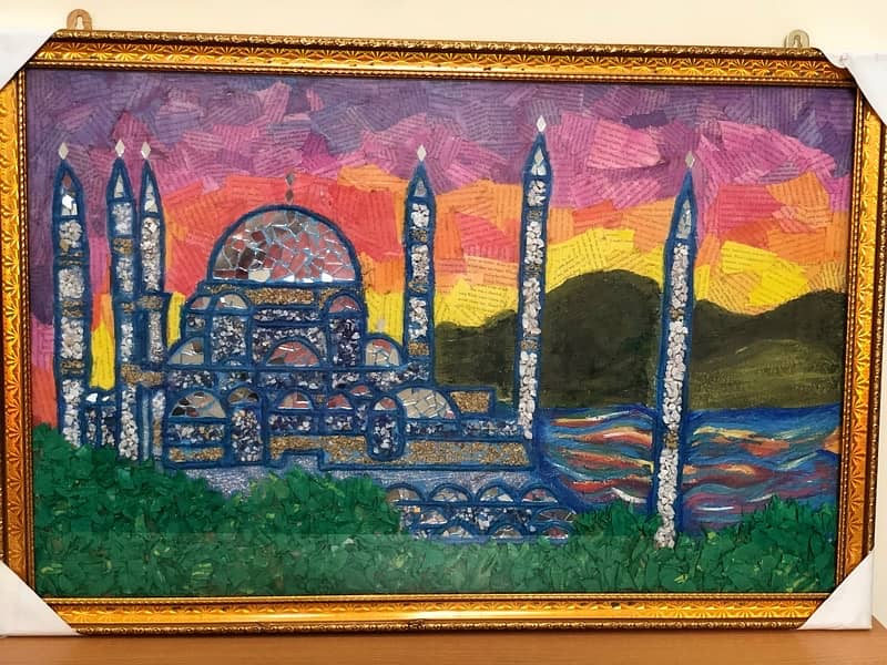 blue mosque (collage painting) 0