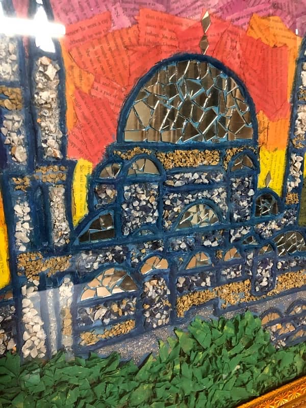 blue mosque (collage painting) 1