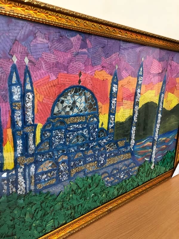 blue mosque (collage painting) 3