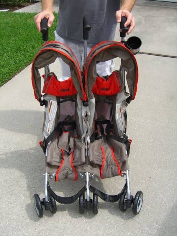 Brand new double stroller and a baby car seat 3