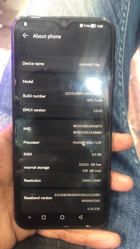 6gb raam 128gb room huwavi y8p 2