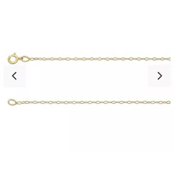 9ct Yellow Gold 1.2mm Trace Chain 18" /45cm Unhallmarked. 0