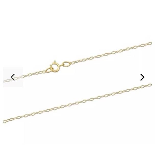 9ct Yellow Gold 1.2mm Trace Chain 18" /45cm Unhallmarked. 1